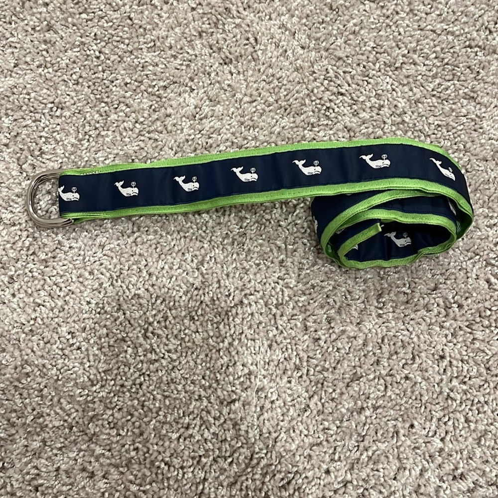 Vineyard Vines Navy and Green Belt